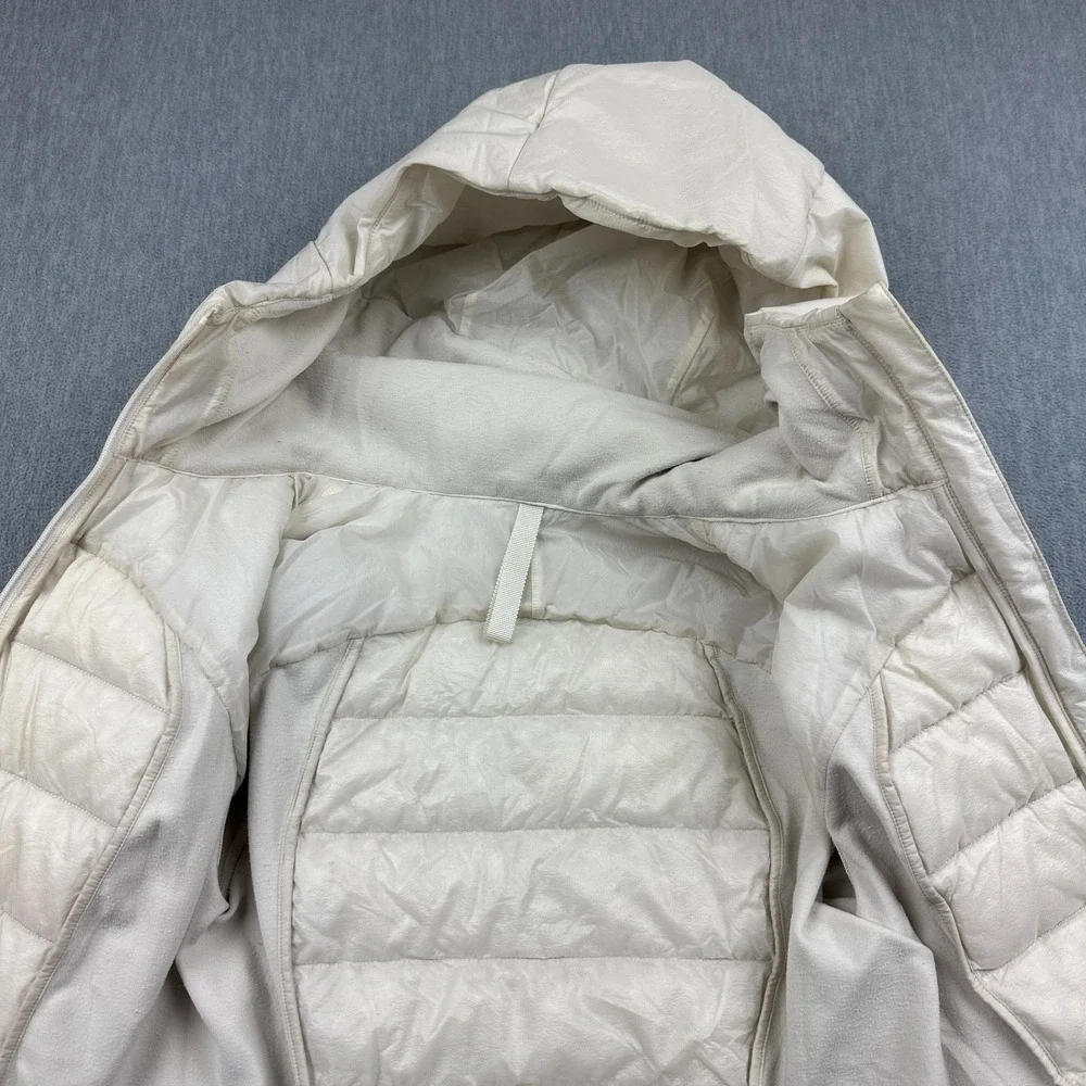 Lululemon Jacket Womens 4 Beige Down For It All Puffer Hooded Goose Down Coat